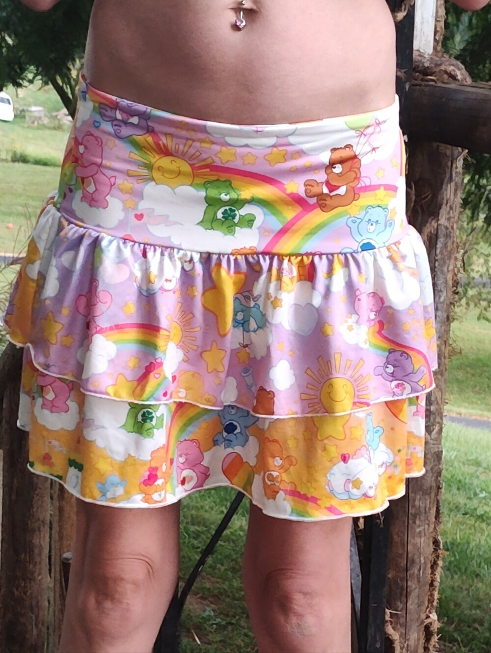 Colorful Care Bear Print Skirt